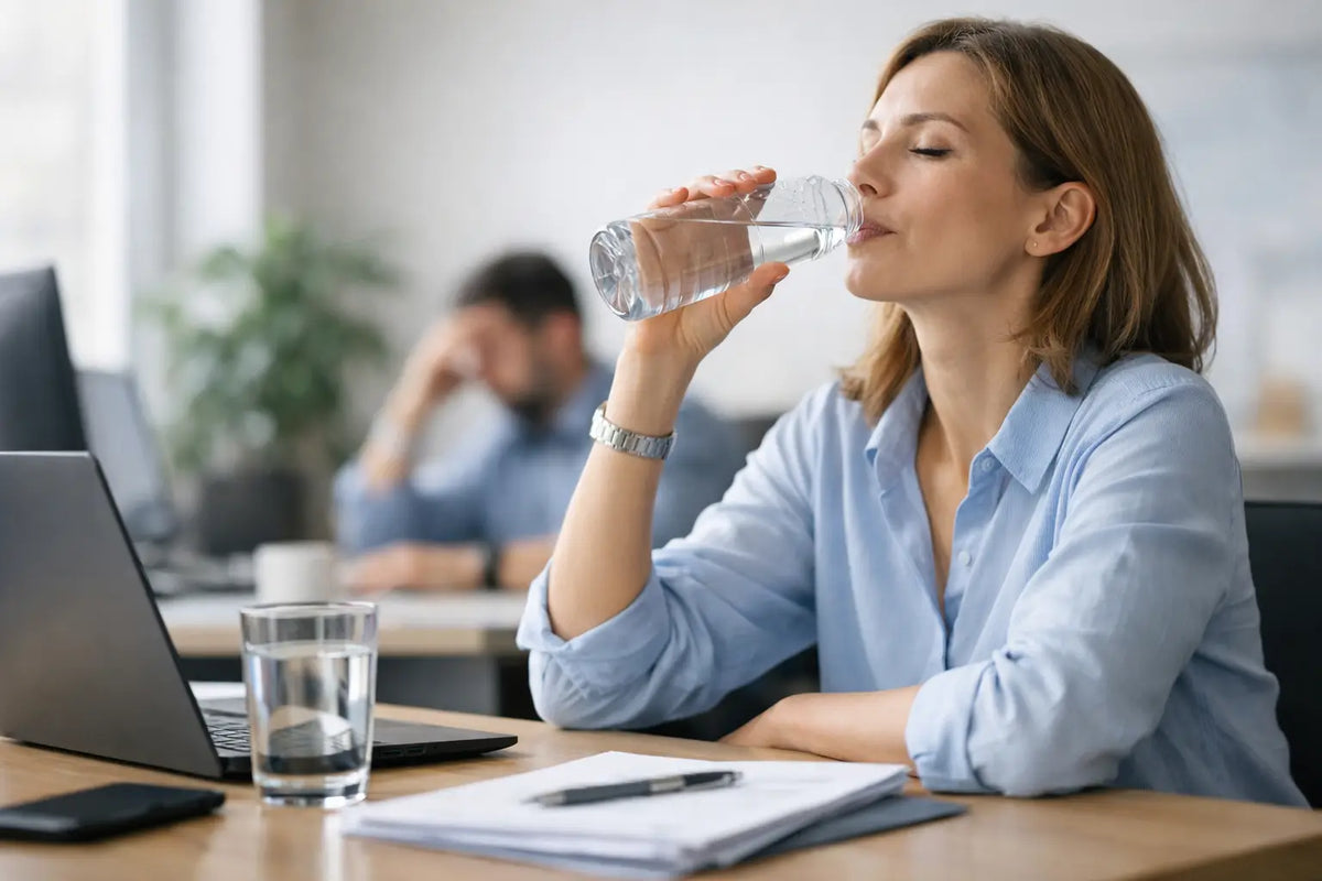 Wasser trinken nicht vergessen im stressigen Alltag