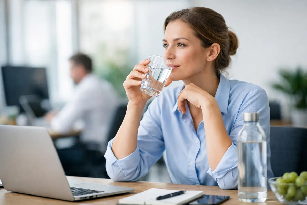 Genug trinken im Büro hält deinen Kopf klar